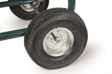 Carro de acero del carrete de la manguera de jardín de 4 ruedas 350 pies de impermeable con la manija no- del resbalón